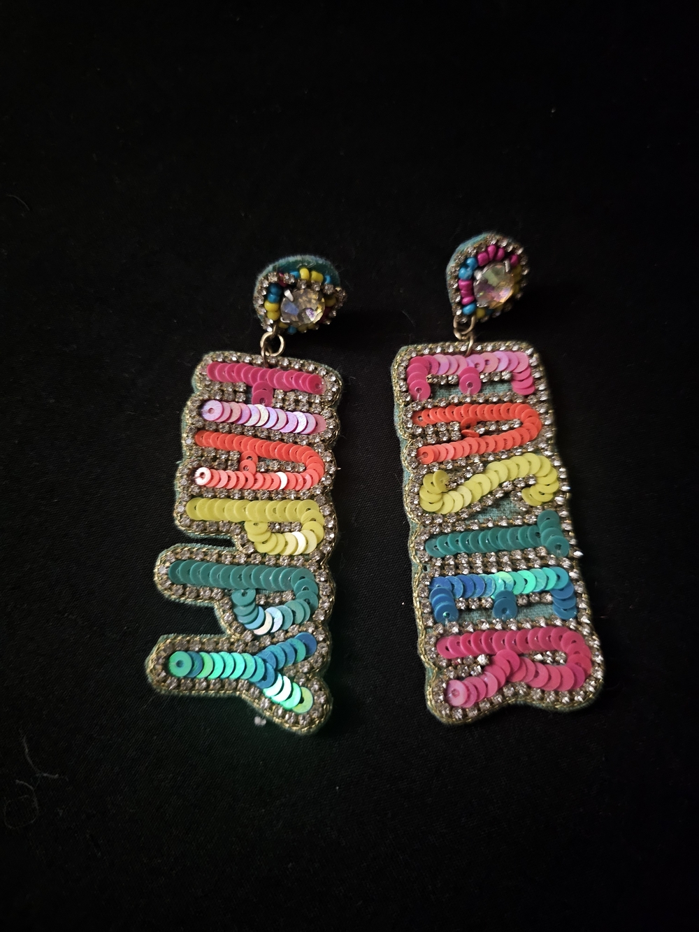 Colorful Sequin Drop Earrings - Multicolor Fashion Jewelry